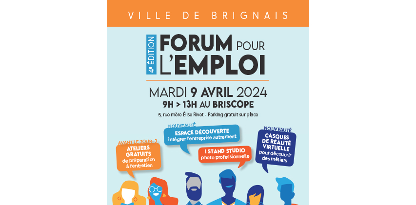 Passerelle pour l’emploi partenaire du forum de l’emploi de Brignais le 9 avril 2024